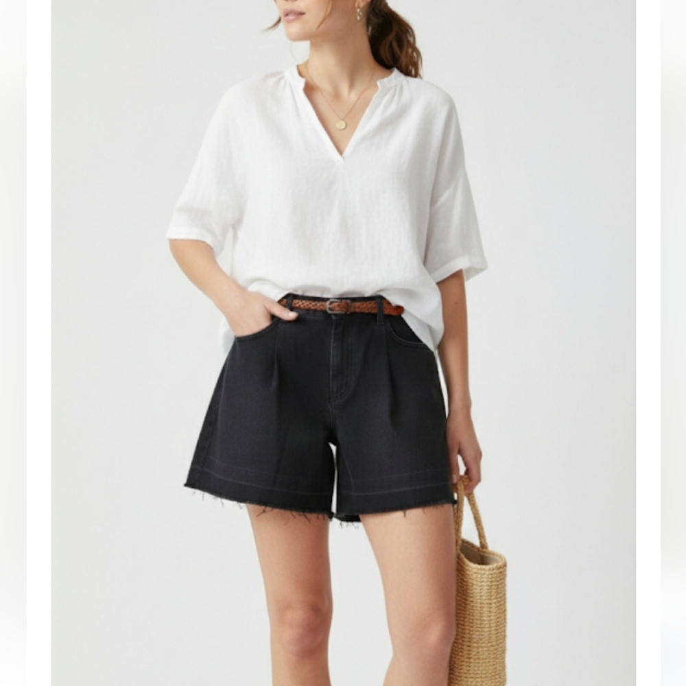 Love Moschino High Waist Black Frayed Hem Shorts